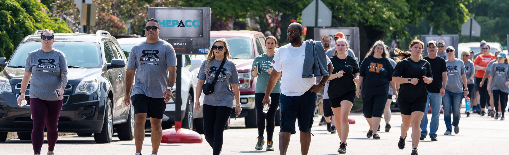 Community Support Residents walking and running in 5K race